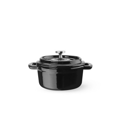 Litinový kastrol smaltovaný, HENDI, 0,27L, Černá, 130x100x(H)48mm | 626894