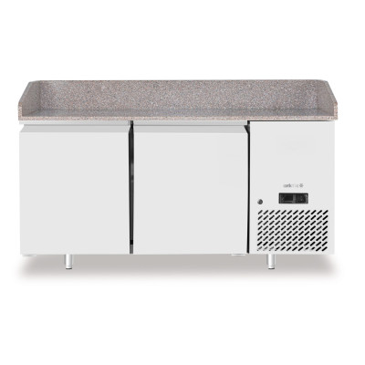 Chladicí stůl na pizzu s žulovou pracovní deskou, 2-dveřový, Arktic, 250L, žula, 230V/250W, 1510x800x(H)875mm | 220245