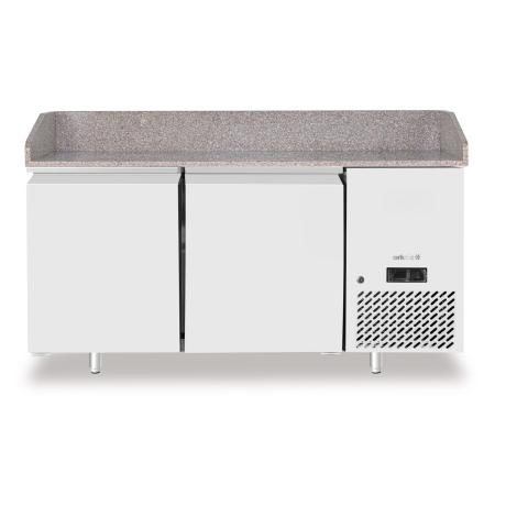 Chladicí stůl na pizzu s žulovou pracovní deskou, 2-dveřový, Arktic, 250L, žula, 230V/250W, 1510x800x(H)875mm | 220245