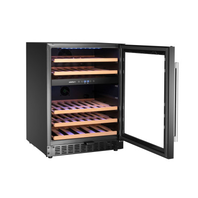 Chladnička na víno, 2 zóny, 46 lahví, Arktic, Černá, 570x595x(H)820mm | 237106