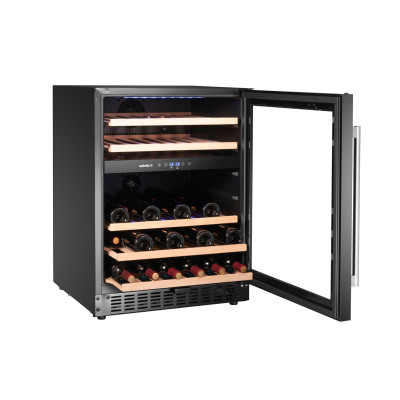 Chladnička na víno, 2 zóny, 46 lahví, Arktic, Černá, 570x595x(H)820mm | 237106