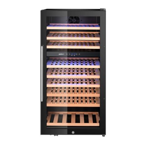 Chladnička na víno, 2 zóny, 91 lahví, Arktic, 230L, Černá, 569x595x(H)1215mm | 237113