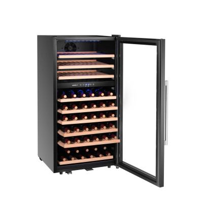 Chladnička na víno, 2 zóny, 91 lahví, Arktic, 230L, Černá, 569x595x(H)1215mm | 237113