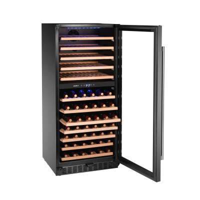 Chladnička na víno, 2 zóny, 124 lahví, Arktic, 265L, Černá, 570x595x(H)1400mm | 237120