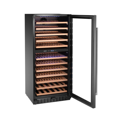 Chladnička na víno, 2 zóny, 124 lahví, Arktic, 265L, Černá, 570x595x(H)1400mm | 237120