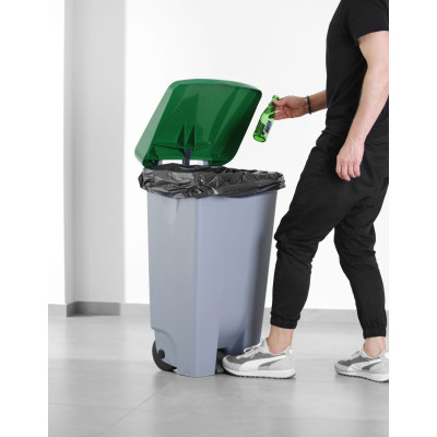Nádoba na odpadky, HENDI, 120L, Světle šedá, 510x425x(H)875mm | 873458