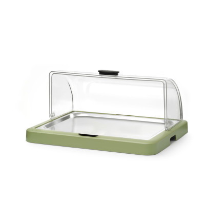 Chladicí vitrína roll top Duo UNIQ, HENDI, designed by Robert Bronwasser, Jednodílná, Zelená, 460x355x(H)220mm, Obdélníkové