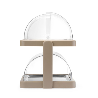 Chladicí vitrína roll top Duo UNIQ, HENDI, designed by Robert Bronwasser, Dvoudílná, Béžová, 480x355x(H)480mm, Obdélníkové