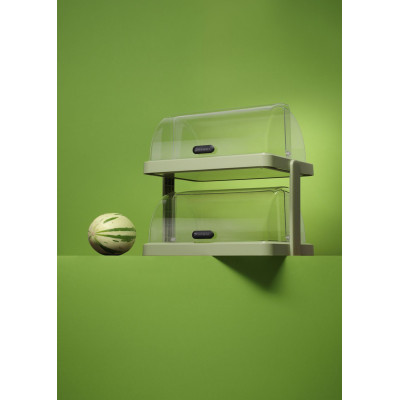 Chladicí vitrína roll top Duo UNIQ, HENDI, designed by Robert Bronwasser, Dvoudílná, Zelená, 480x355x(H)480mm, Obdélníkové