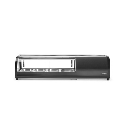 Stojan na Sushi, Arktic, Dodávané nádoby: 4x GN 1/3 (H) 40 mm., GN 1/3, Černá, 220-240V/190W, 1177x426x(H)296mm | 274071