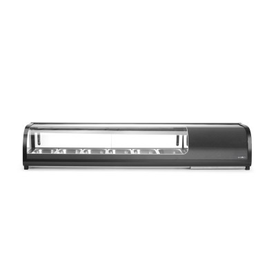 Stojan na Sushi, Arktic, Dodávané nádoby: 6x GN 1/3 (H) 40 mm., GN 1/3, Černá, 220-240V/190W, 1529x426x(H)296mm | 274088