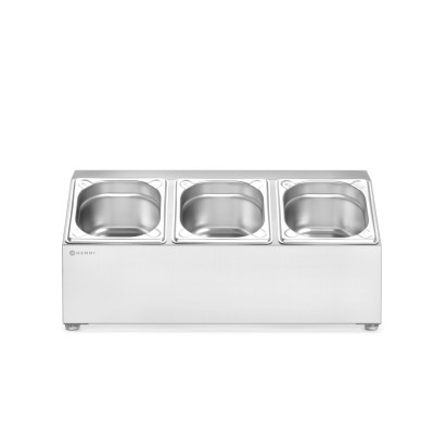 Držák kontejnerů Gastronorm, HENDI, 3 přihrádky, 512x245x(H)215mm | 820032