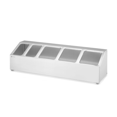 Držák kontejnerů Gastronorm, HENDI, 5 přihrádek, 745x245x(H)215mm | 820049