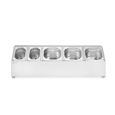 Držák kontejnerů Gastronorm, HENDI, 5 přihrádek, 745x245x(H)215mm | 820049