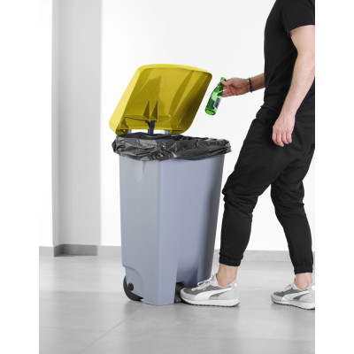 Víko na nádobu na odpadky, HENDI, Žlutá, 505x415mm | 873489