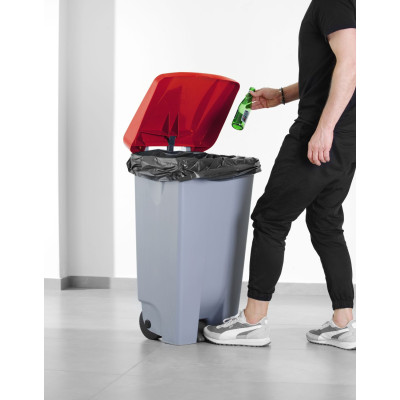 Víko na nádobu na odpadky, HENDI, Červená, 505x415mm | 873496