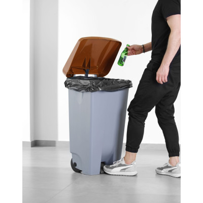 Víko na nádobu na odpadky, HENDI, Hnědá, 505x415mm | 873519