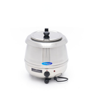 Maxima Ohřívač polévek - 10 L - Vyjímatelná vnitřní nádoba - Nerezová ocel - s drážkou na naběračku |  09306100