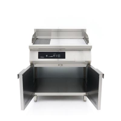 MAXIMA 09371100 | Indukční grilovací deska 700 - hladká a drážkovaná - 10 000 W - dvojitá - se stojanem