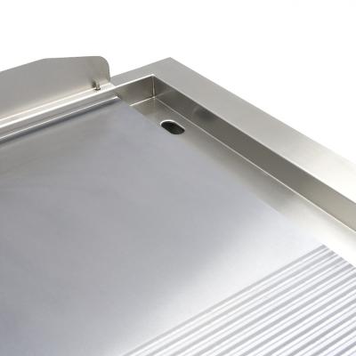 Indukční grilovací deska 700 - hladká a drážkovaná - 10 000 W - dvojitá - se stojanem | MAXIMA 09371100