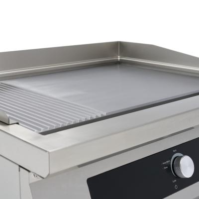 Indukční grilovací deska 700 - hladká a drážkovaná - 5 000 W - dvojitá | MAXIMA 09371200