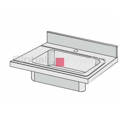 Stůl k myčce 700x700 P + dřez |  8710900