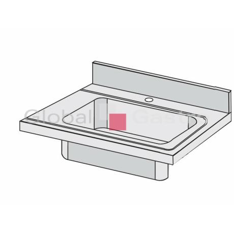 Stůl k myčce 700x700 P + dřez |  8710900