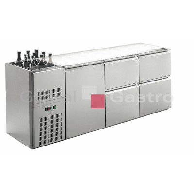 Stůl chladící barový REGS 306E (3sekce/délka2150mm) s chlazenou vanou na nápoje |  6090028