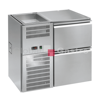 Stůl chladící barový REGS 102E (1sekce/ délka 990mm) s chlazenou vanou na nápoje |  6090021