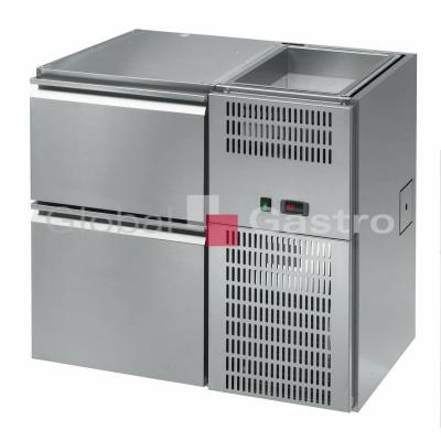 Stůl chladící barový REGD 102E (1 sekce/délka 1090mm) s chlazenou vanou na nápoje | 6090011
