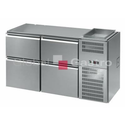 Stůl chladící barový REGD 204E (2 sekce/délka 1580mm) s chlazenou vanou na nápoje | 6090014