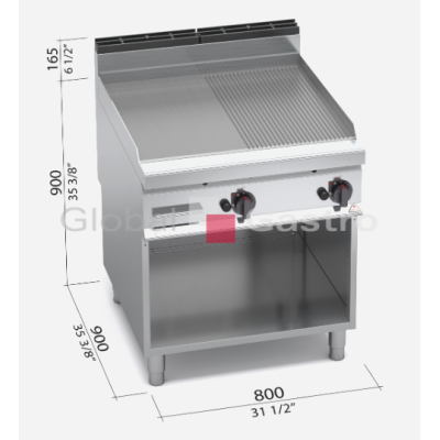 Grilovací kombi plotna Bertos G9FM8M 2 (hladká   rýhovaná) | Bertos 7099113