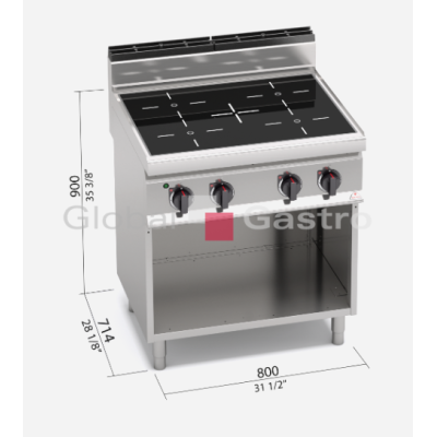 Sklokeramický sporák Bertos E7P4M/VTR | Bertos 7097087