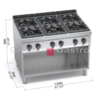 MASOPROFIT 7099007 | Plynový sporák Bertos G9F6M