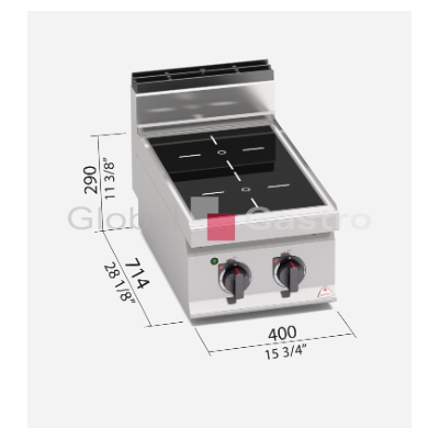 Sklokeramický sporák Bertos E7P2B/VTR | Bertos 7097089