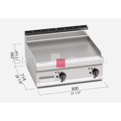 Grilovací hladká plotna Bertos E7FL8BP 2 | Bertos 7097134