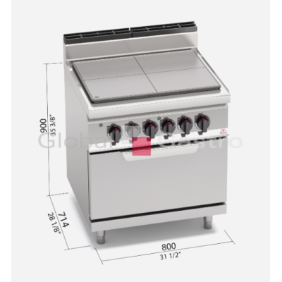 BERTOS 7097083 | Tálový sporák s troubou Bertos E7TP+FE
