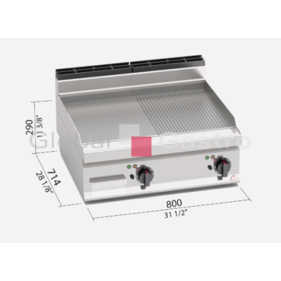 Grilovací hladká/rýhovaná plotna Bertos E7FM8BP 2 | Bertos 7097138