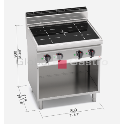 Indukční sporák Bertos E7P4M/IND | Bertos 7097085