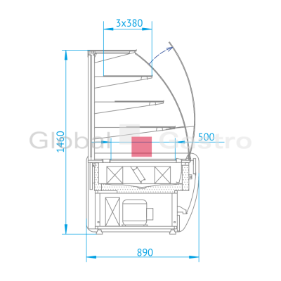 Chladící cukrářská vitrína RAPA CB 102 | RAPA 6130120
