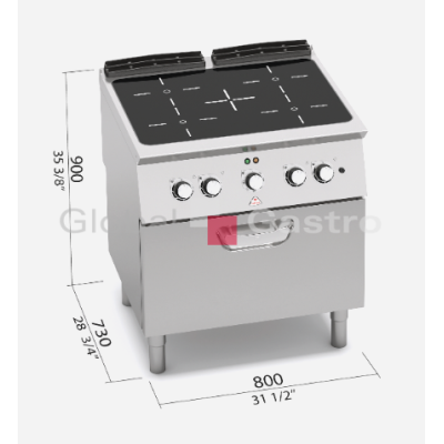 Sklokeramický sporák Bertos SE7P4/VTR+FE2 | Bertos 7097513