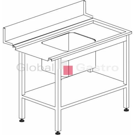 Stůl vstupní s dřezem s policí 1200 x 730 x 850 mm | KROMO 8644291