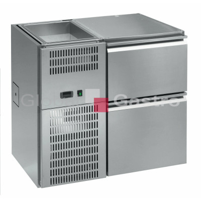 Stůl chladící barový REGS 110E (1sekce/délka 990mm) s chlazenou vanou na nápoje |  6090020