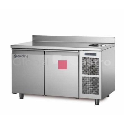 Chladící stůl TA13/1MS s deskou, dřezem a zadním lemem | Coldline 6171507