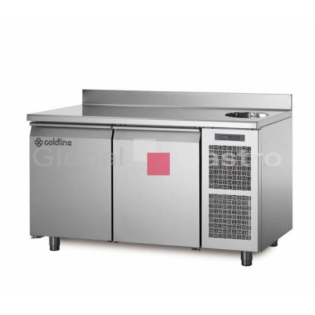 Chladící stůl TA13/1MS s deskou, dřezem a zadním lemem | Coldline 6171507