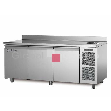 Chladící stůl TA17/1MS s deskou, dřezem a zadním lemem | Coldline 6171513