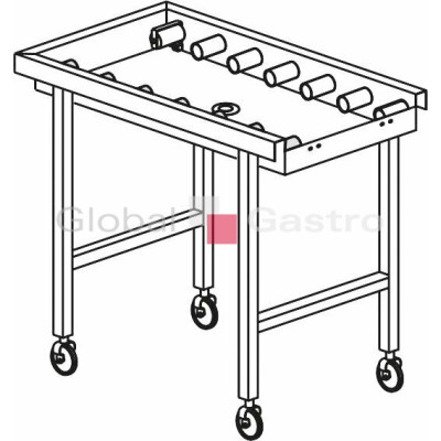 Stůl válečkový pojízdný s vanou 1100 x 650 x 850 mm | KROMO 8644296