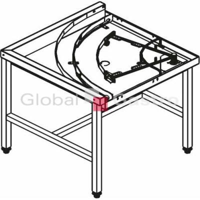 Stůl rohový 90° mechanizovaný 850 x 850 x 850 mm | KROMO 8644288