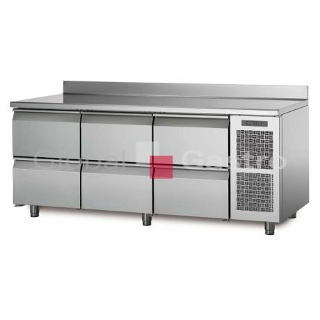 Chladící stůl TA17/6M s deskou a zadním lemem | Coldline 6171518TA