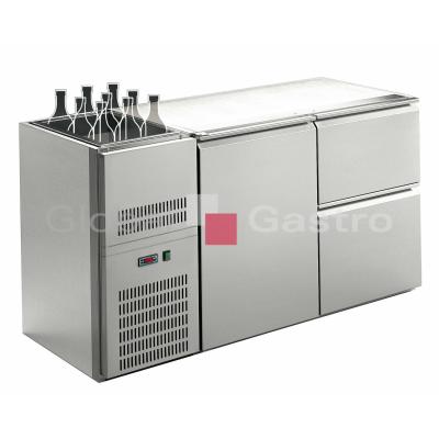MASOPROFIT 6090012 | Stůl chladící barový REGD-220E (2 sekce/délka 1580mm) s chlazenou vanou na nápoje